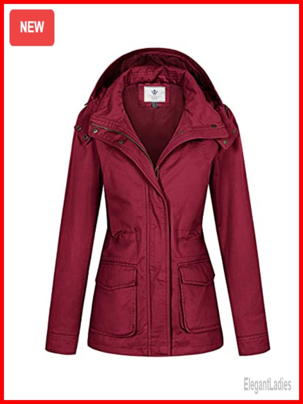 WenVen Women's Lightweight Cotton Military Hooded Utility Jacket